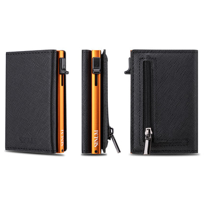 S Magnetic Saffiano Nero/Arancione