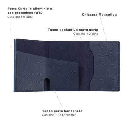 S Magnetic Saffiano Blu