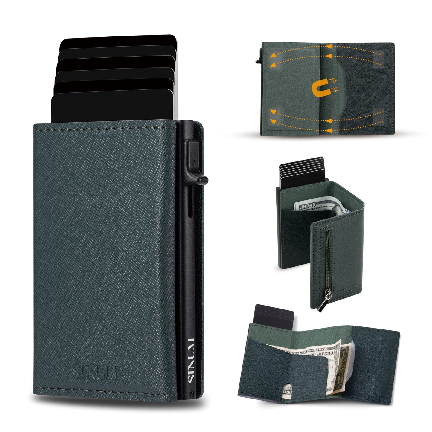 S Magnetic Saffiano Verde