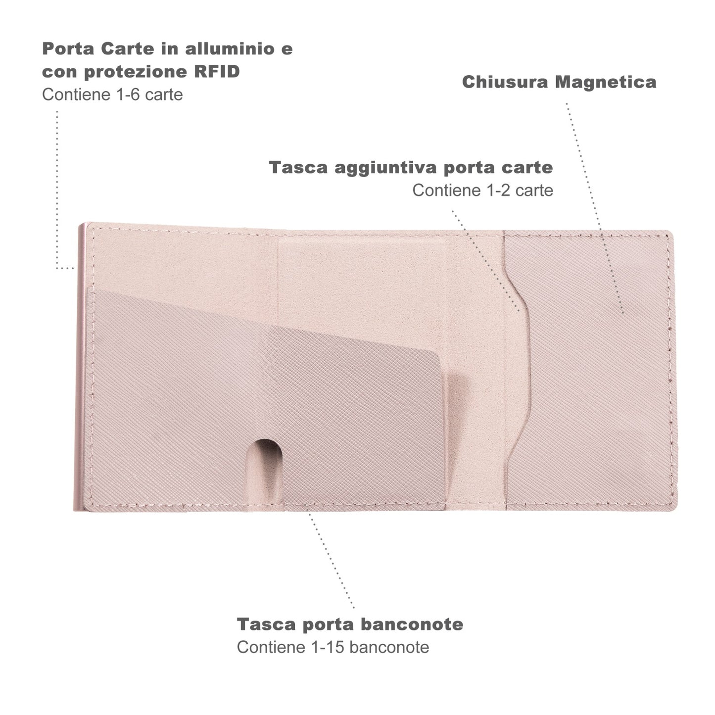 S Magnetic Saffiano Rosa