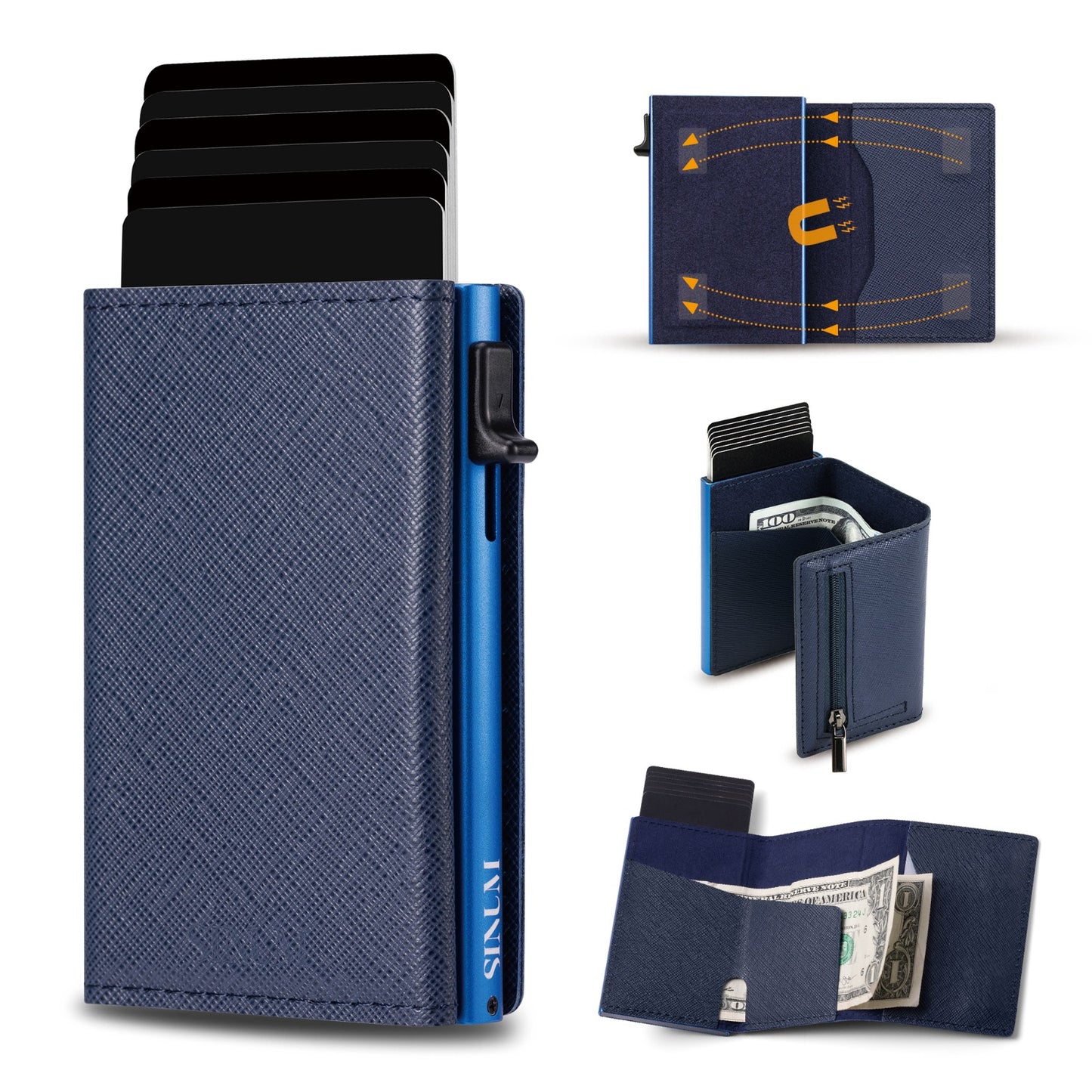 S Magnetic Saffiano Blu