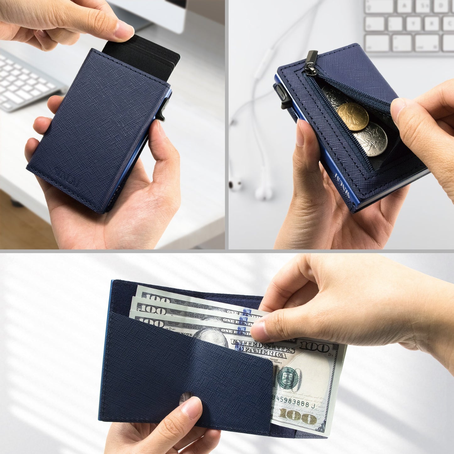 S Magnetic Saffiano Blu