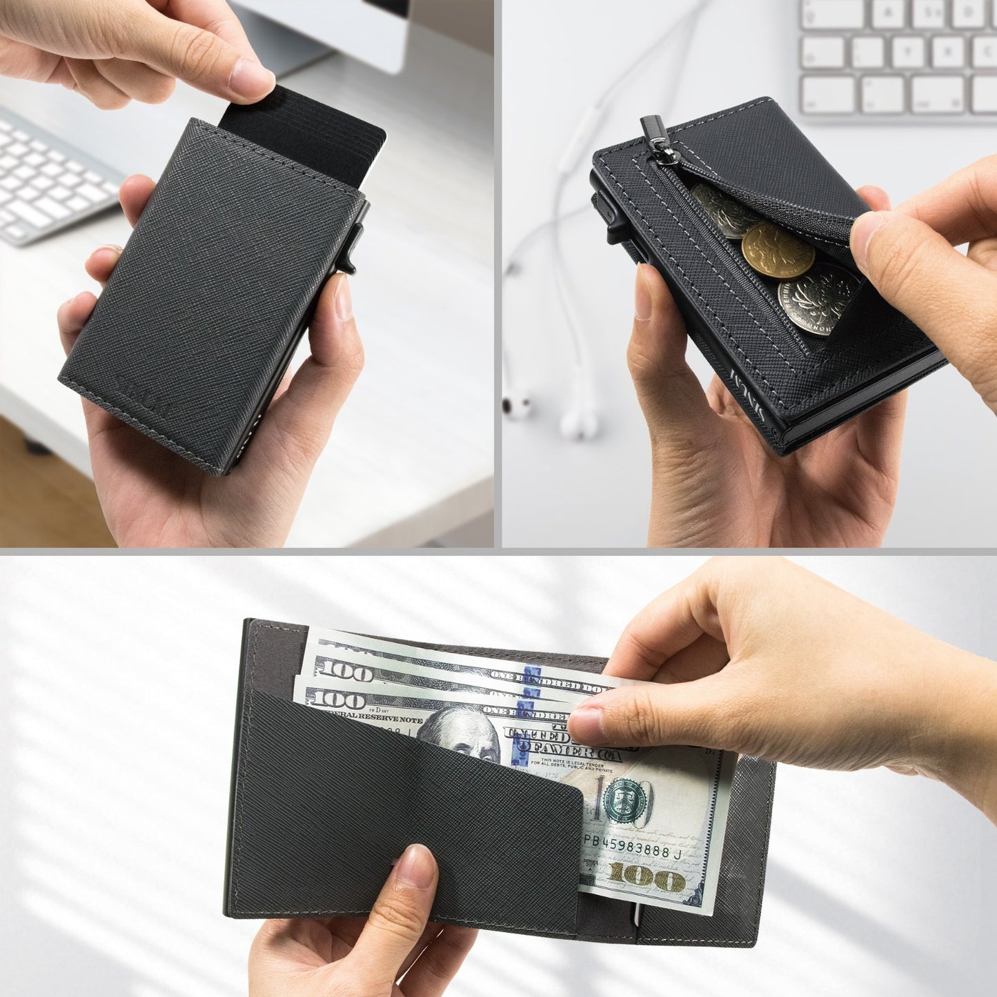 S Magnetic Saffiano Grigio