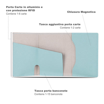 S Magnetic Saffiano Turchese