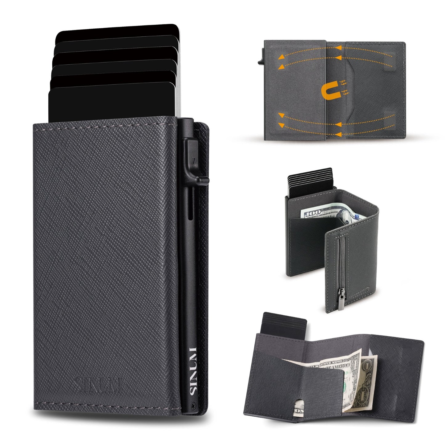 S Magnetic Saffiano Grigio