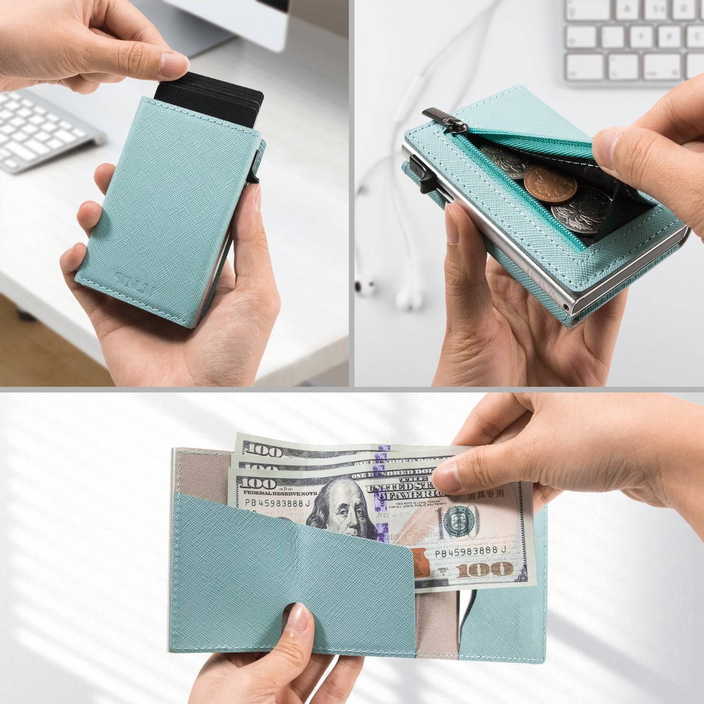 S Magnetic Saffiano Turchese