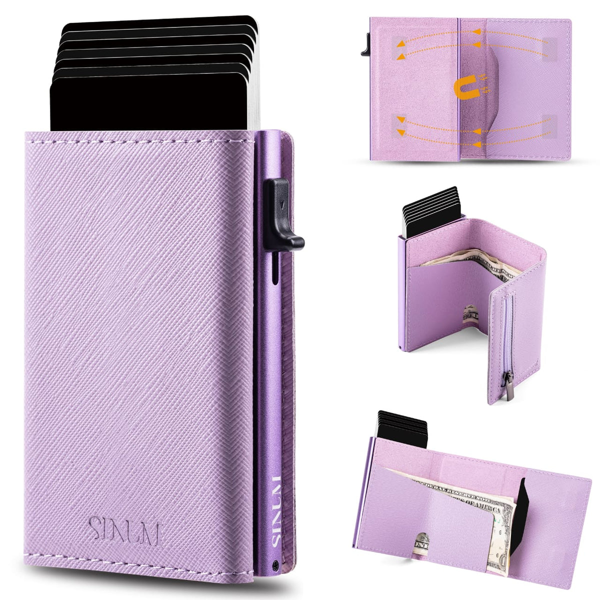 S Magnetic Saffiano Viola