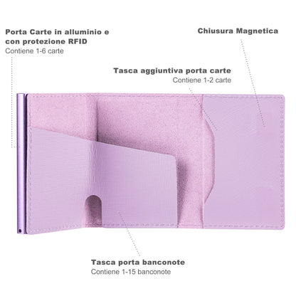 S Magnetic Saffiano Viola